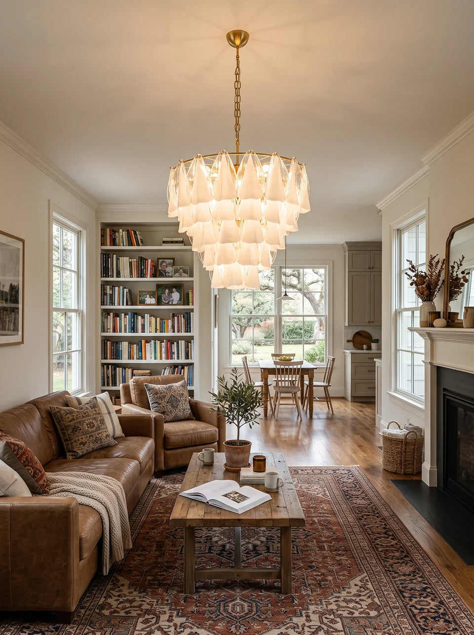 Lunara Opal Petal Glass Chandelier