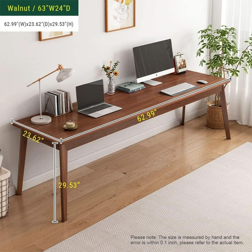 Mid-Century Minimalist Long Desk for Home Office Use