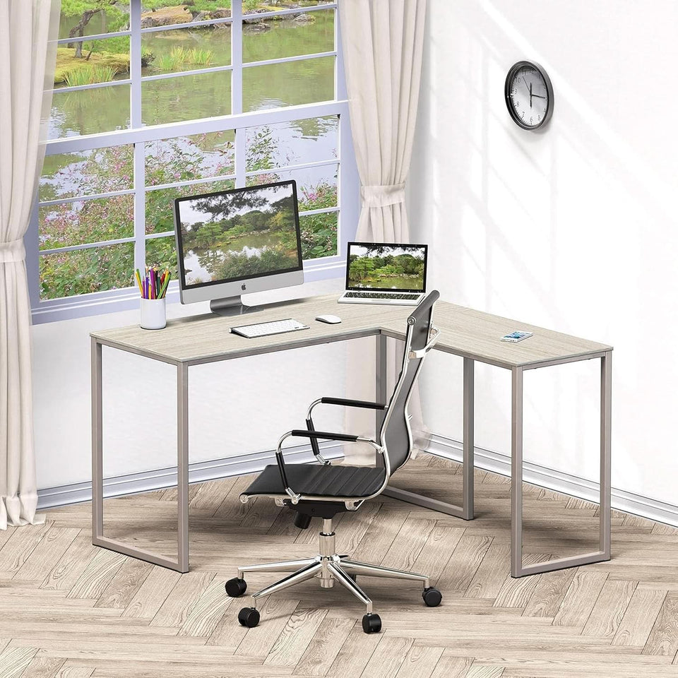 L Shaped Desk 48 X 48 Inches Maple Finish Home Office Desk