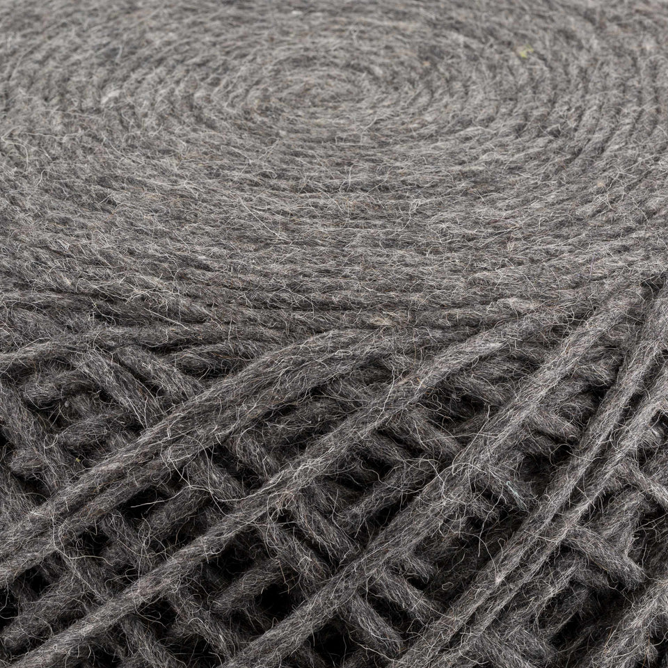 Moapa Charcoal Wool Pouf