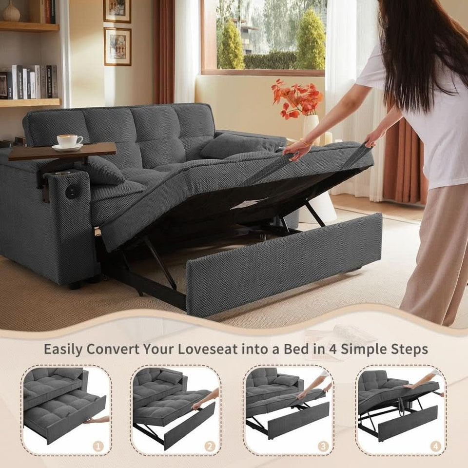 Modern 3 In 1 Folding Sofa Bed With Mattress
