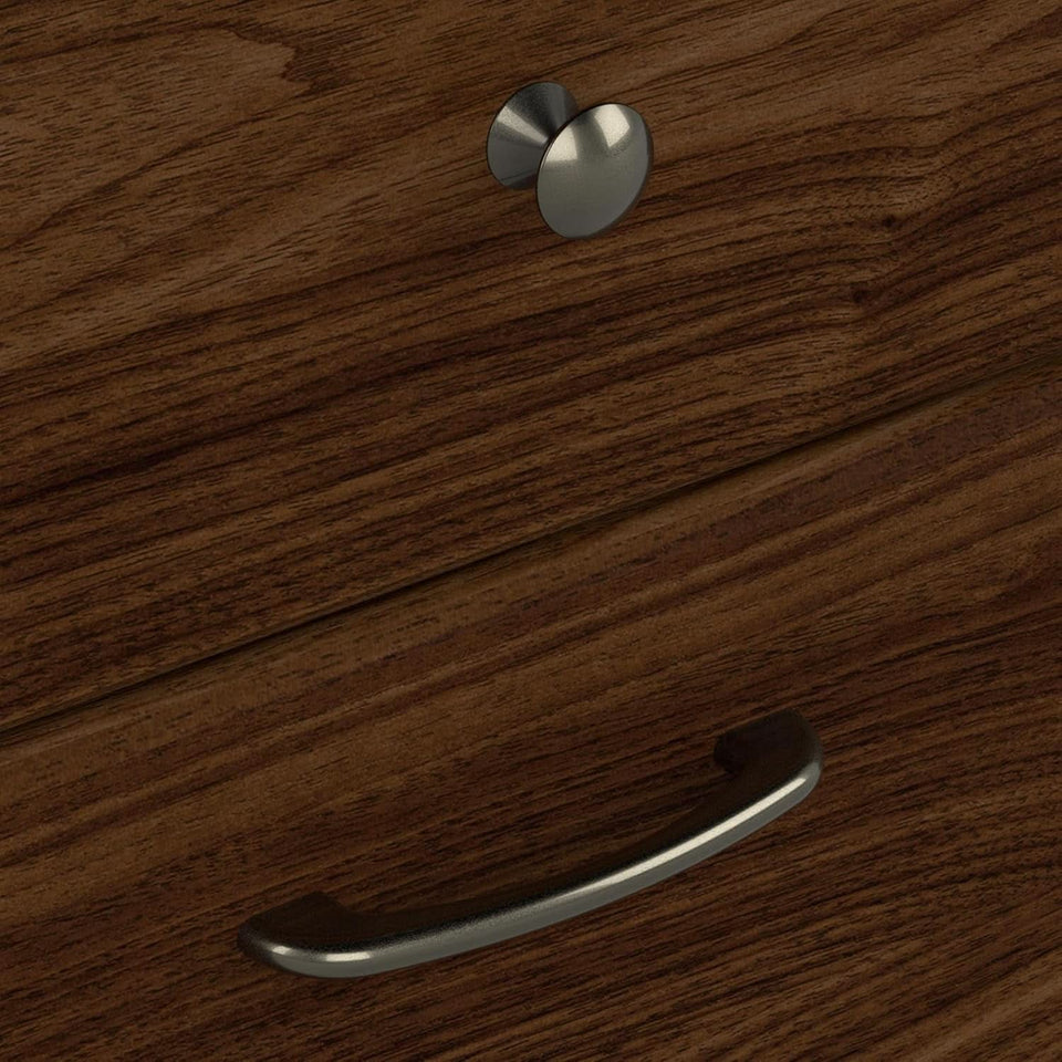 Modern Walnut L Shaped Computer Desk with Drawers