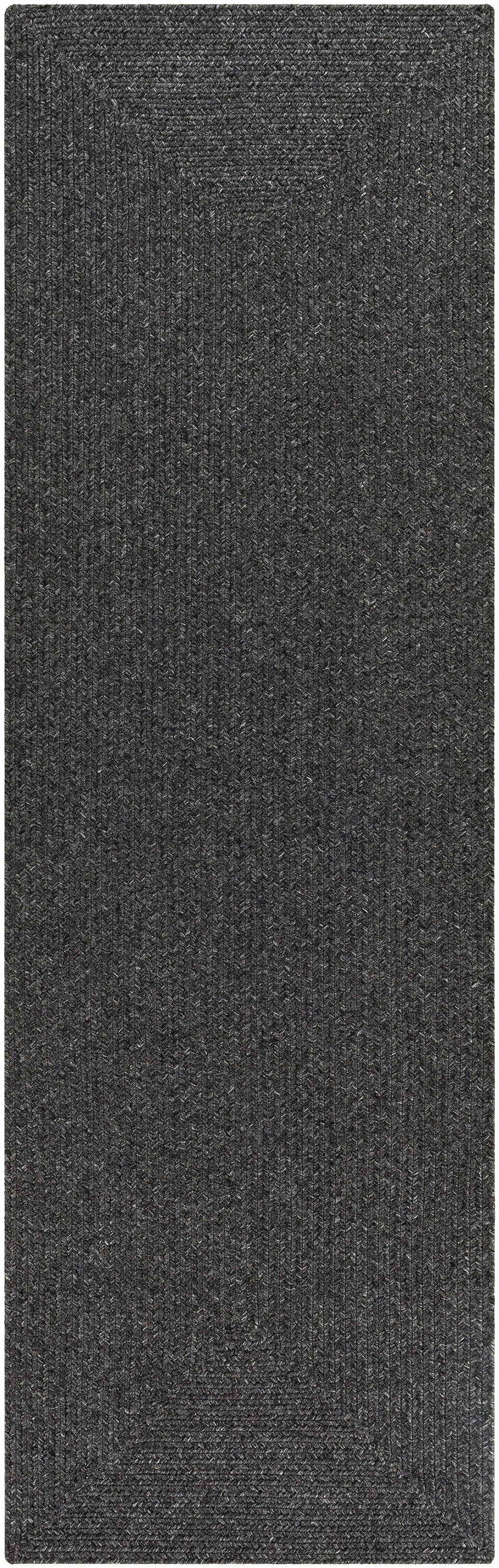 Black Braided Faux Jute Outdoor Rug