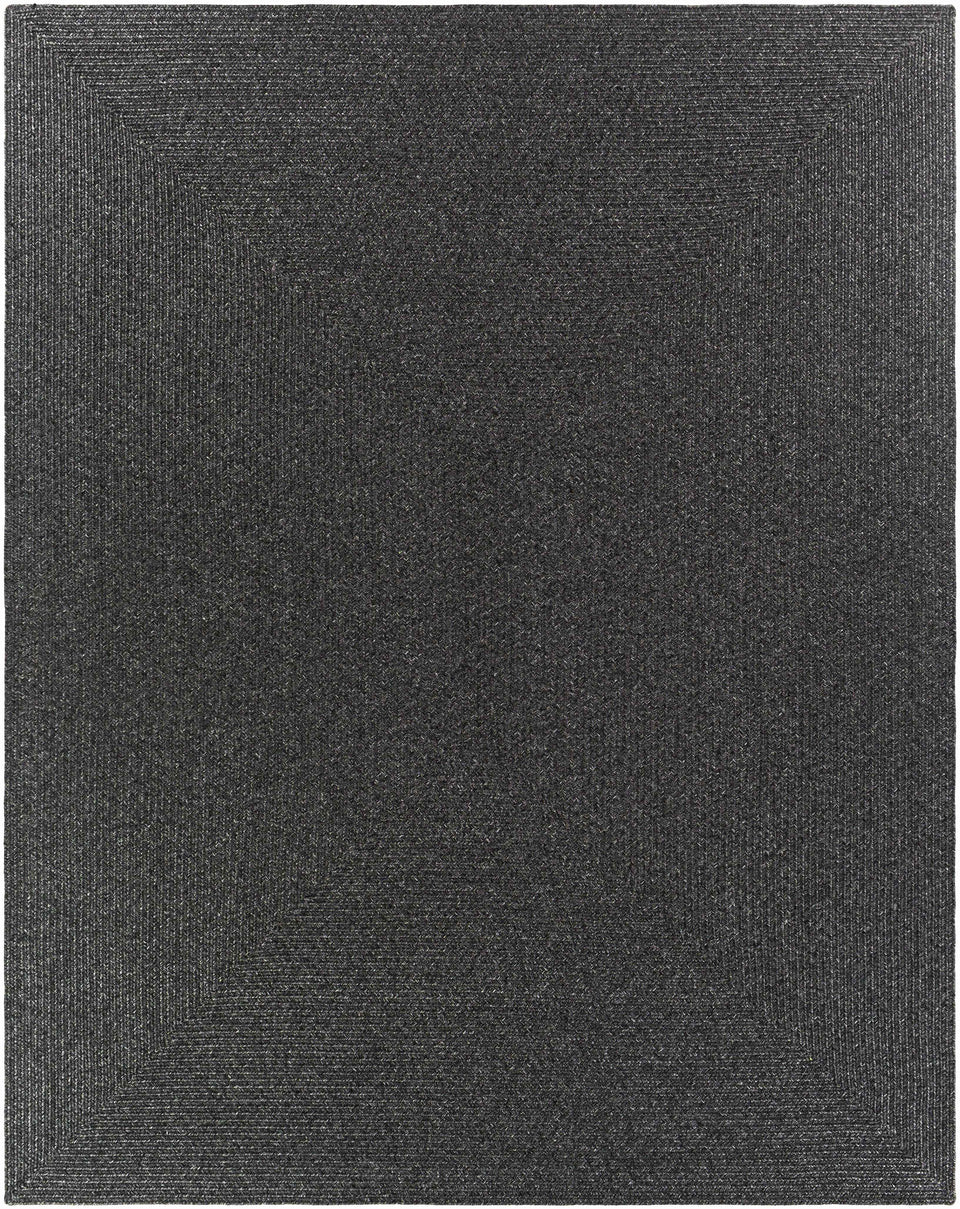 Black Braided Faux Jute Outdoor Rug