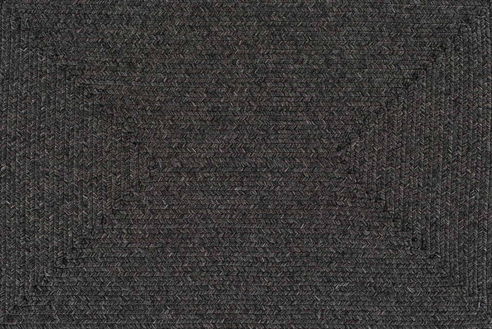 Black Braided Faux Jute Outdoor Rug