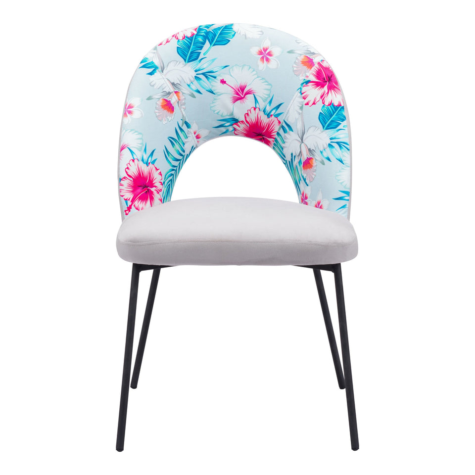 Torrey Dining Chair (Set of 2) Multicolor Print & Gray