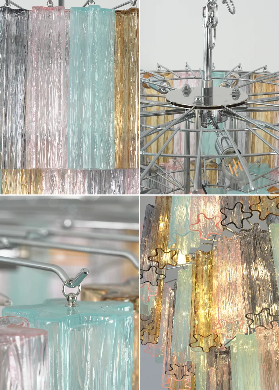 Multi Layered Stained Glass Chandelier