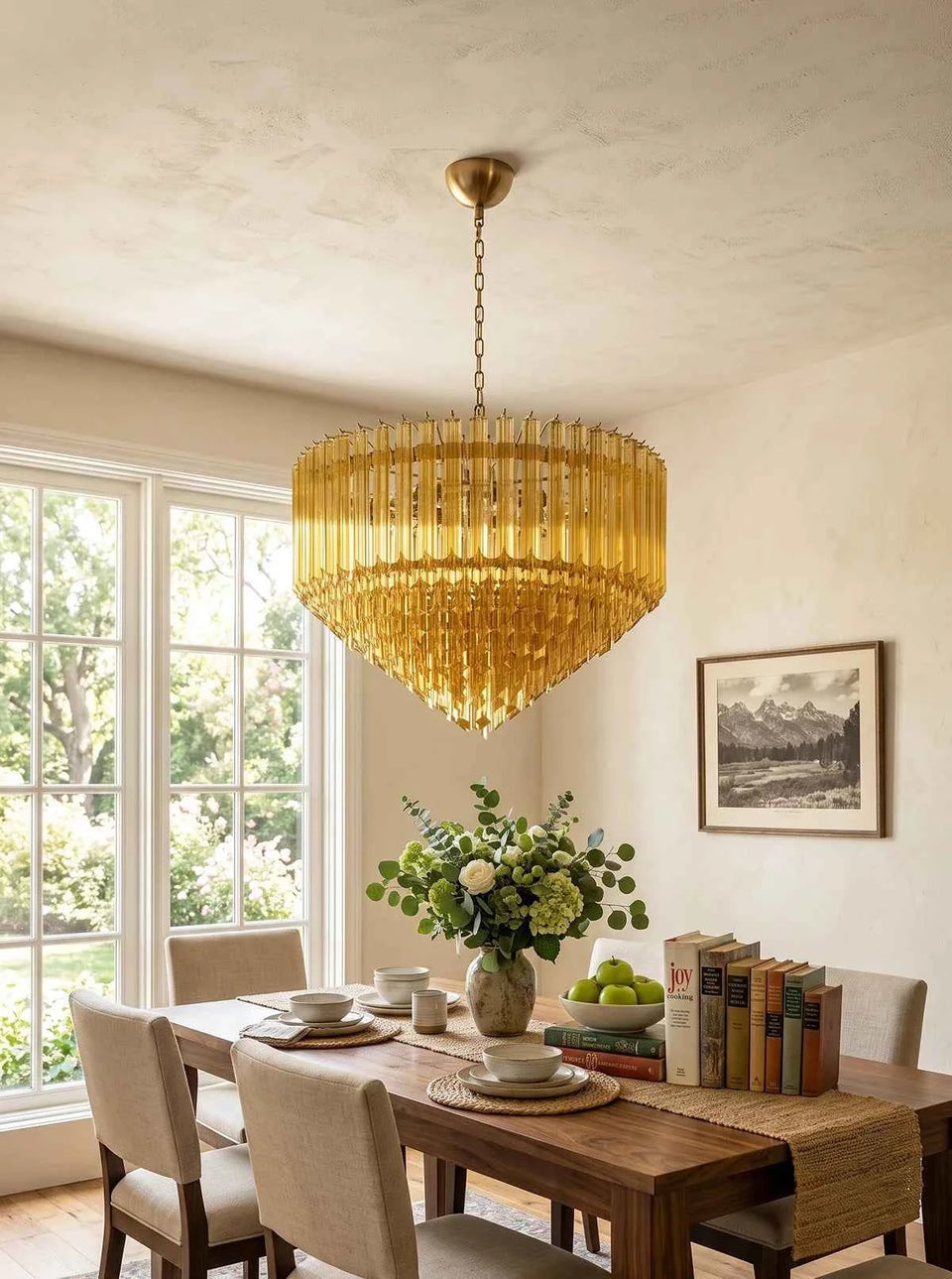 Murano Prisms Amber Chandelier