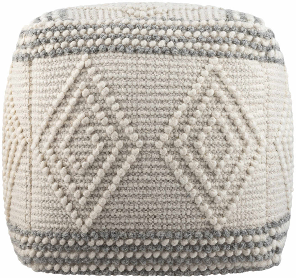 Murgon Cream W Wool Pouf