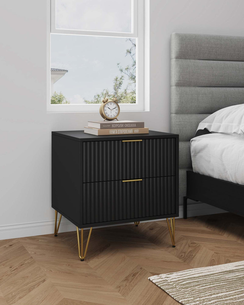 Dumbo 20" Fluted Nightstand (2-Drawer)