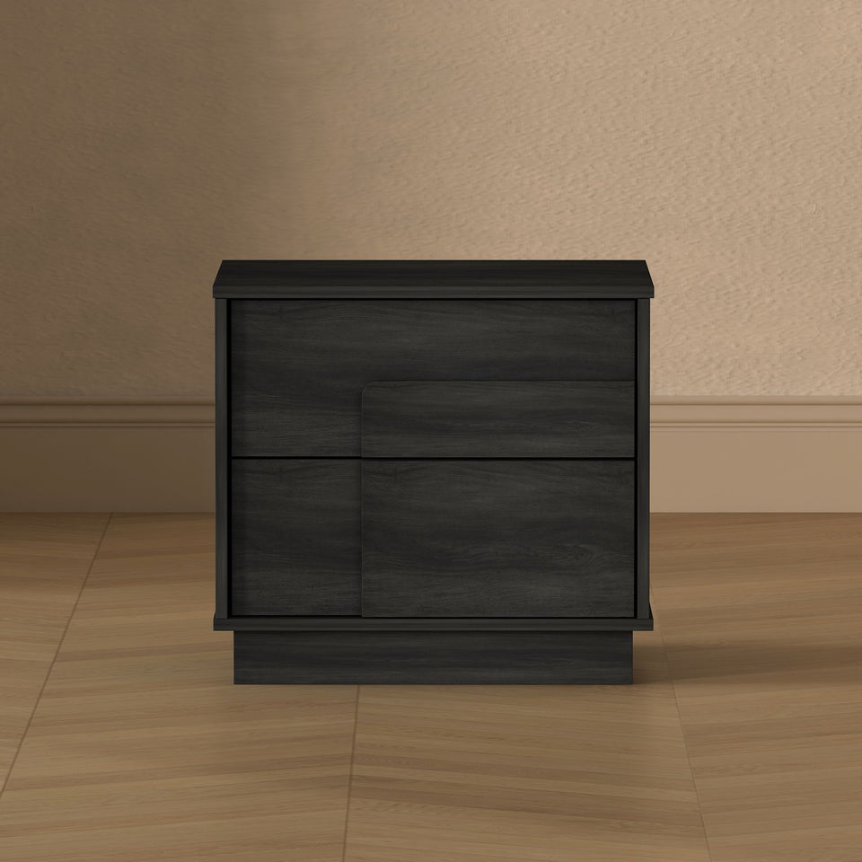 Horizon 22" Nightstand (2-Drawer) in Charcoal Grey - lifestyle   front 1
