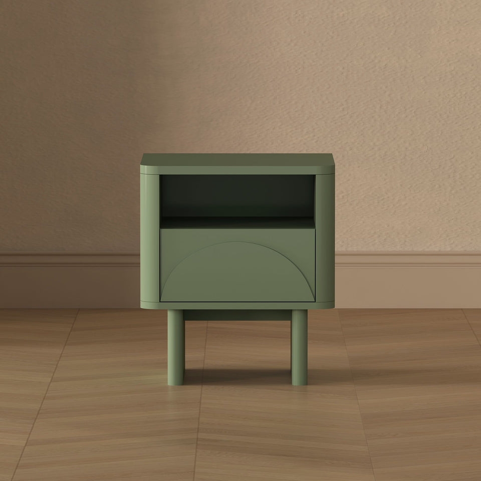 Ella 20" Nightstand (1-Drawer) in Sage Green - lifestyle   front 1