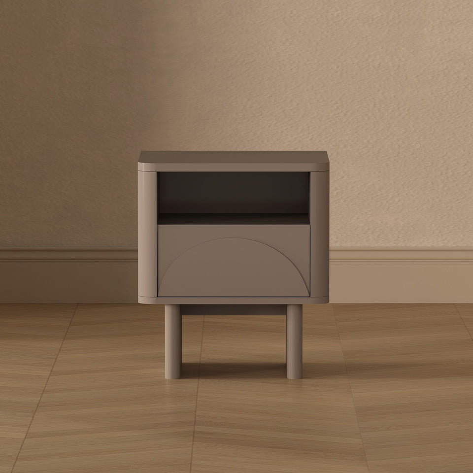 Ella 20" Nightstand (1-Drawer) in Mocha - lifestyle   front