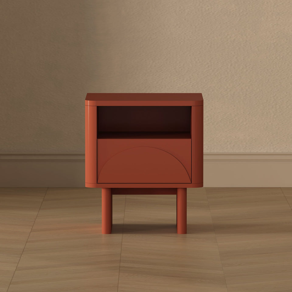 Ella 20" Nightstand (1-Drawer) in Terracotta - lifestyle   front