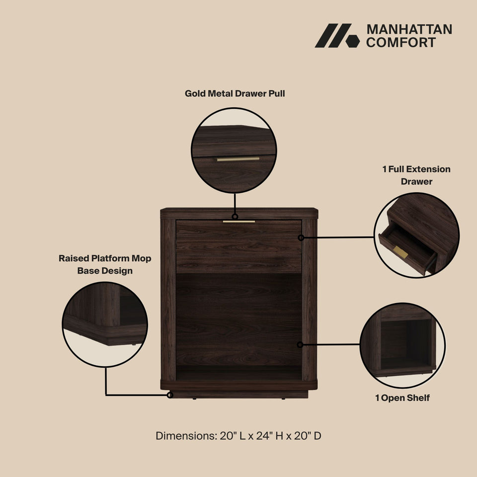 Evelyn 20" Nightstand (1-Drawer)
