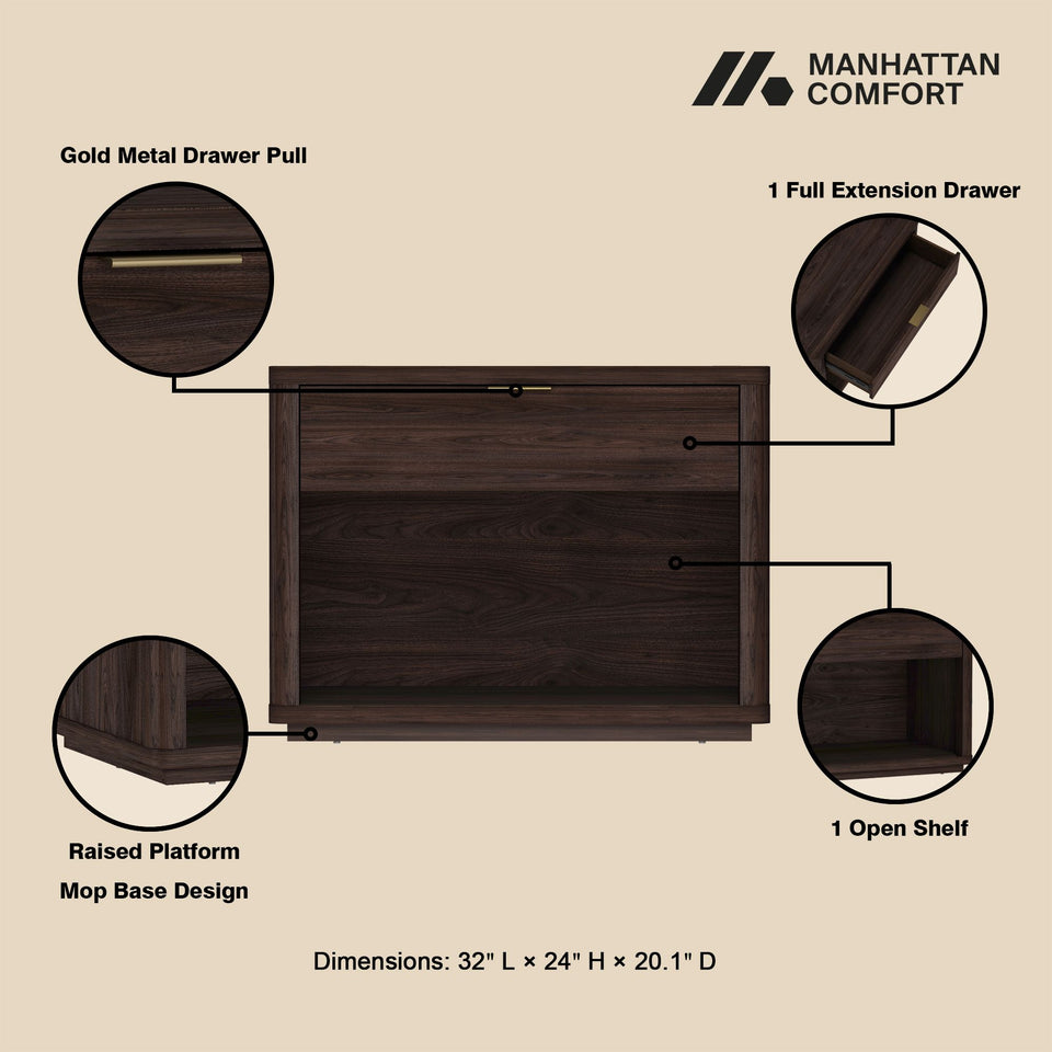 Evelyn 32" Nightstand (1-Drawer)