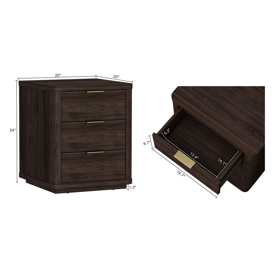 Evelyn 20" Nightstand (3-Drawer)