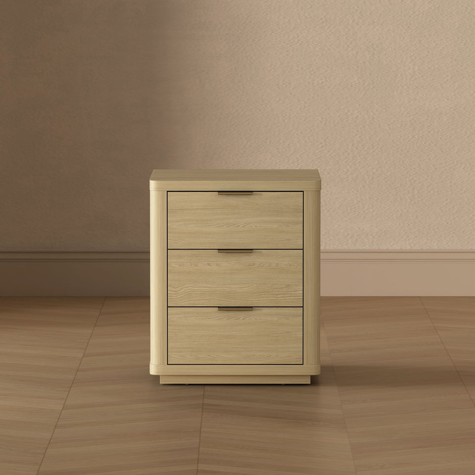 Evelyn 20" Nightstand (3-Drawer) in Natural - lifestyle   front 1