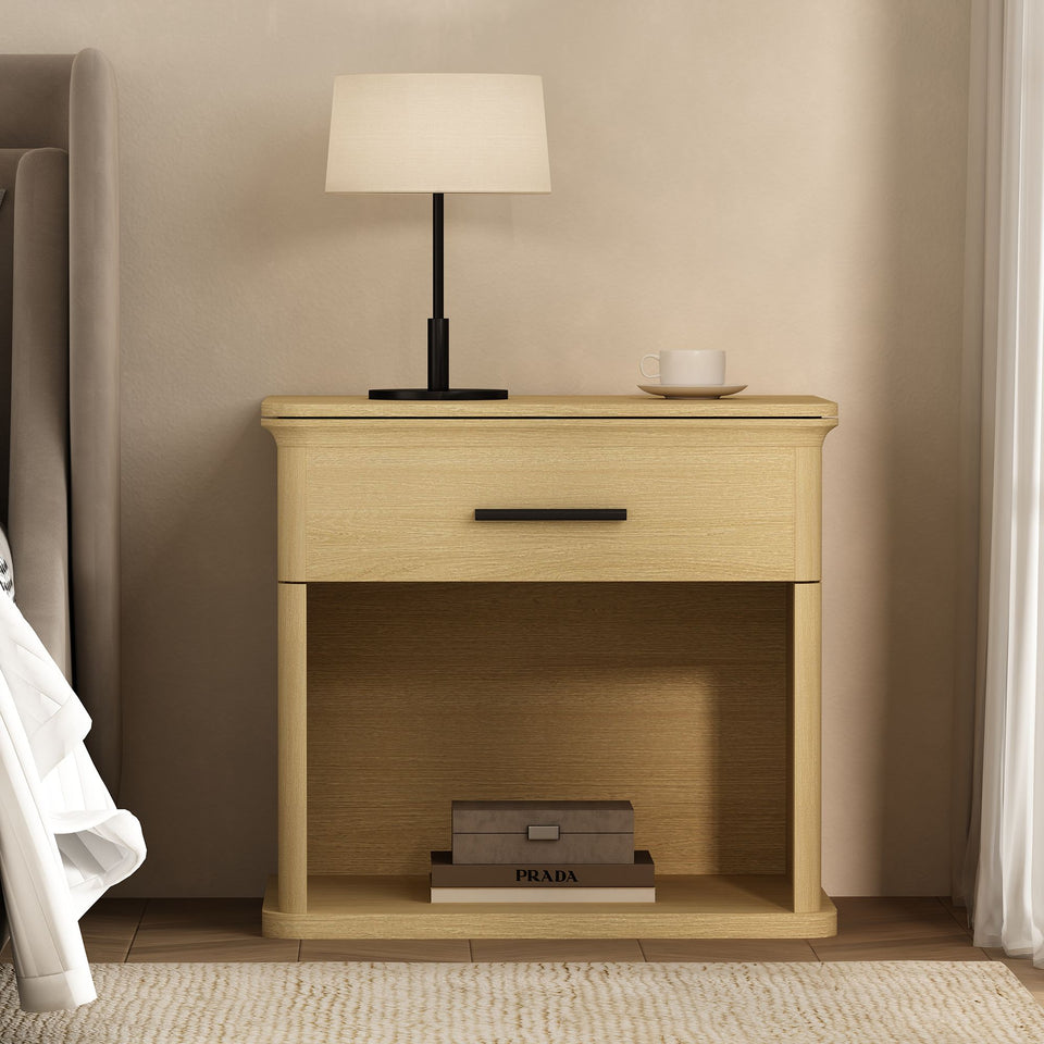 Clifford Nightstand (1-Drawer) in Natural Oak
