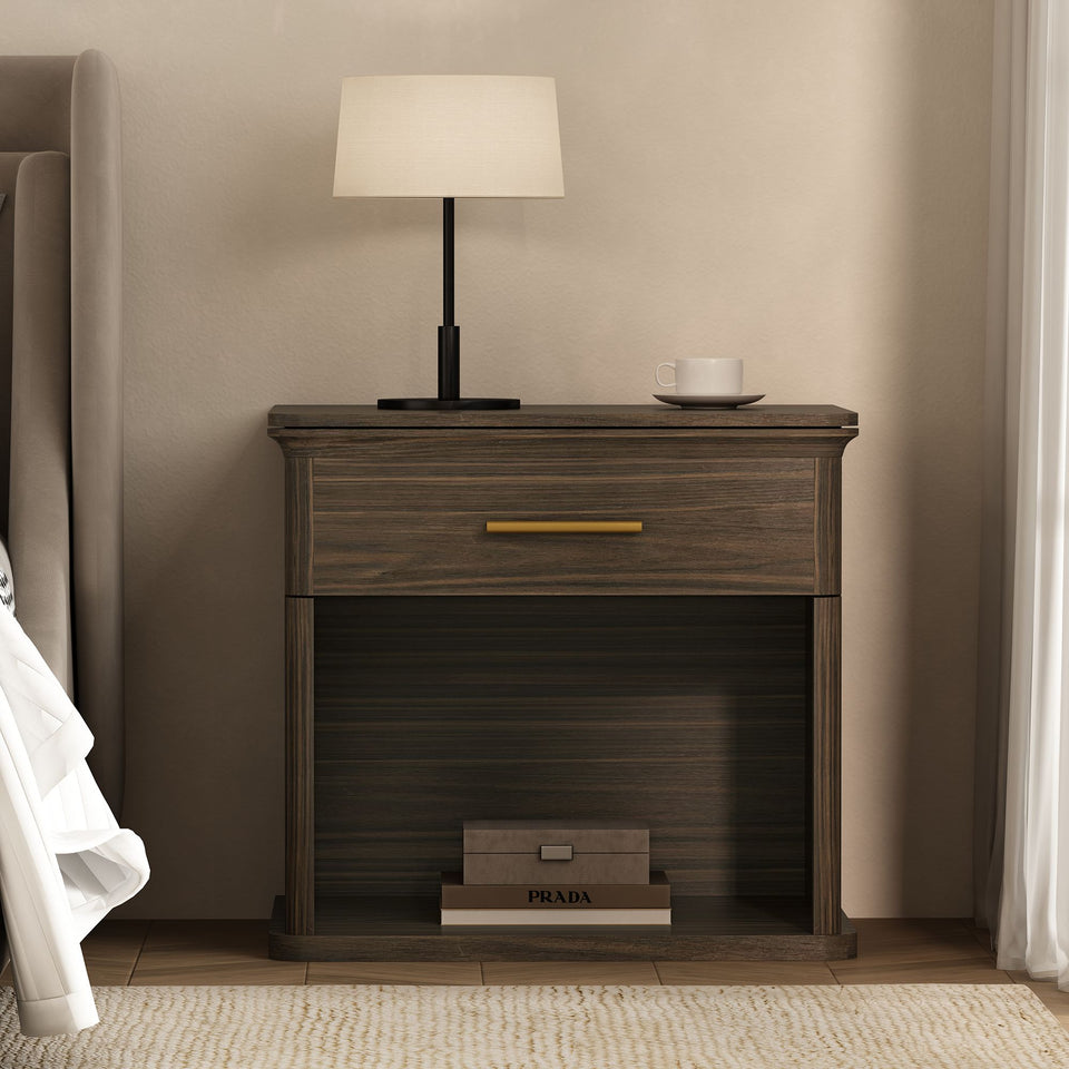 Clifford Nightstand (1-Drawer) in Walnut