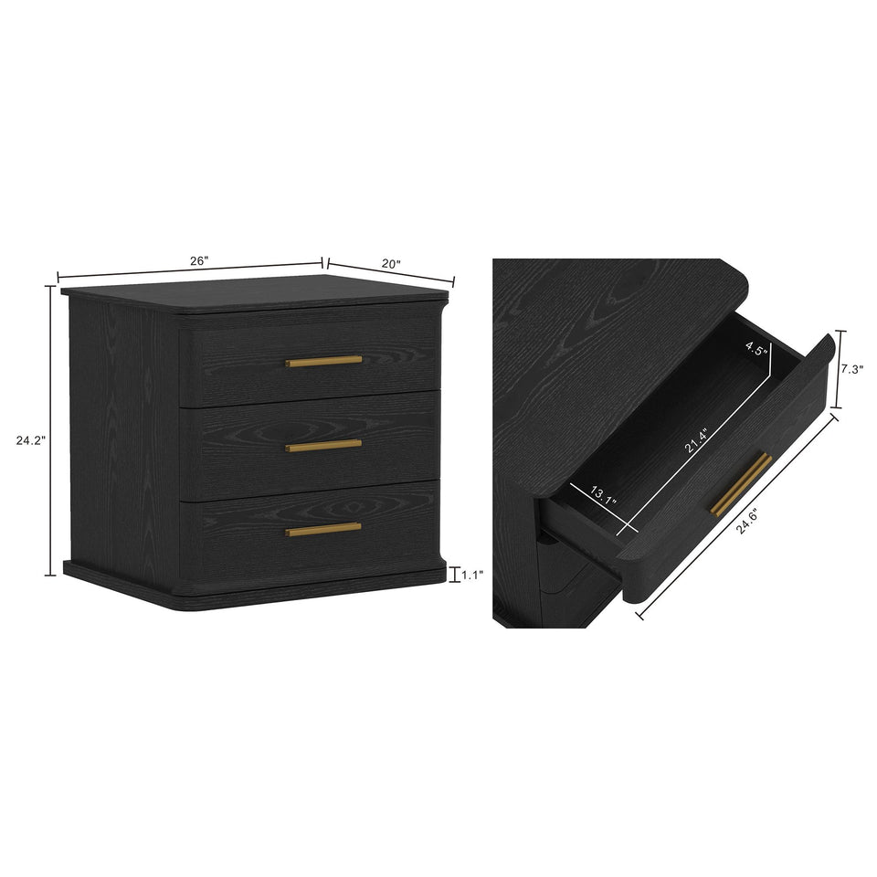 Clifford Nightstand (3-Drawer)
