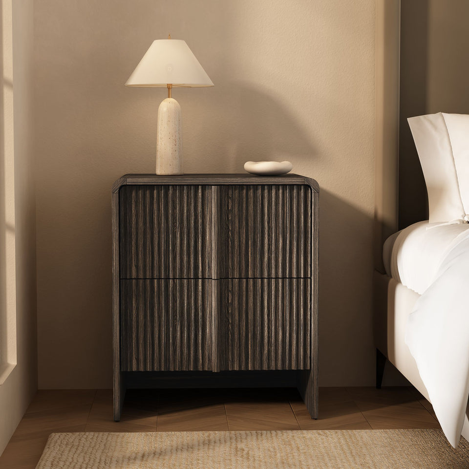 Novara 22" Nightstand (2-Drawer) in Jacobean Walnut