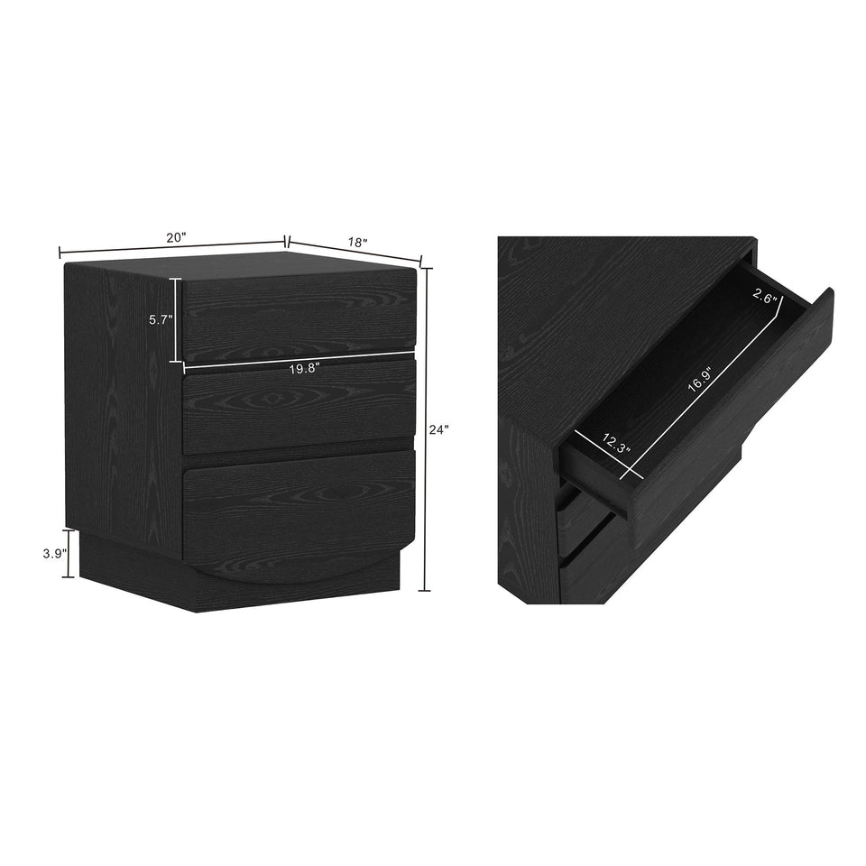 Ardea 20" Nightstand (3-Drawer)