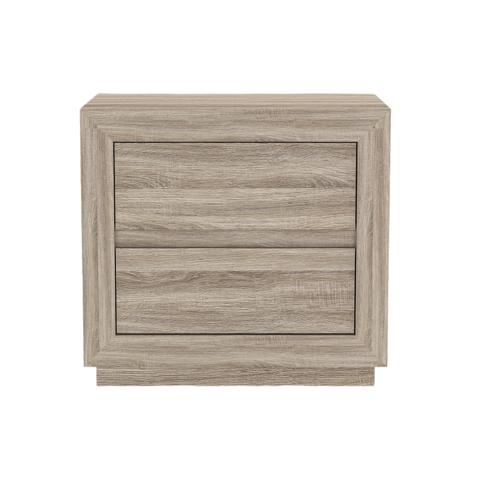 Soren 26" Nightstand (2-Drawer) in Natural Oak - white background   front
