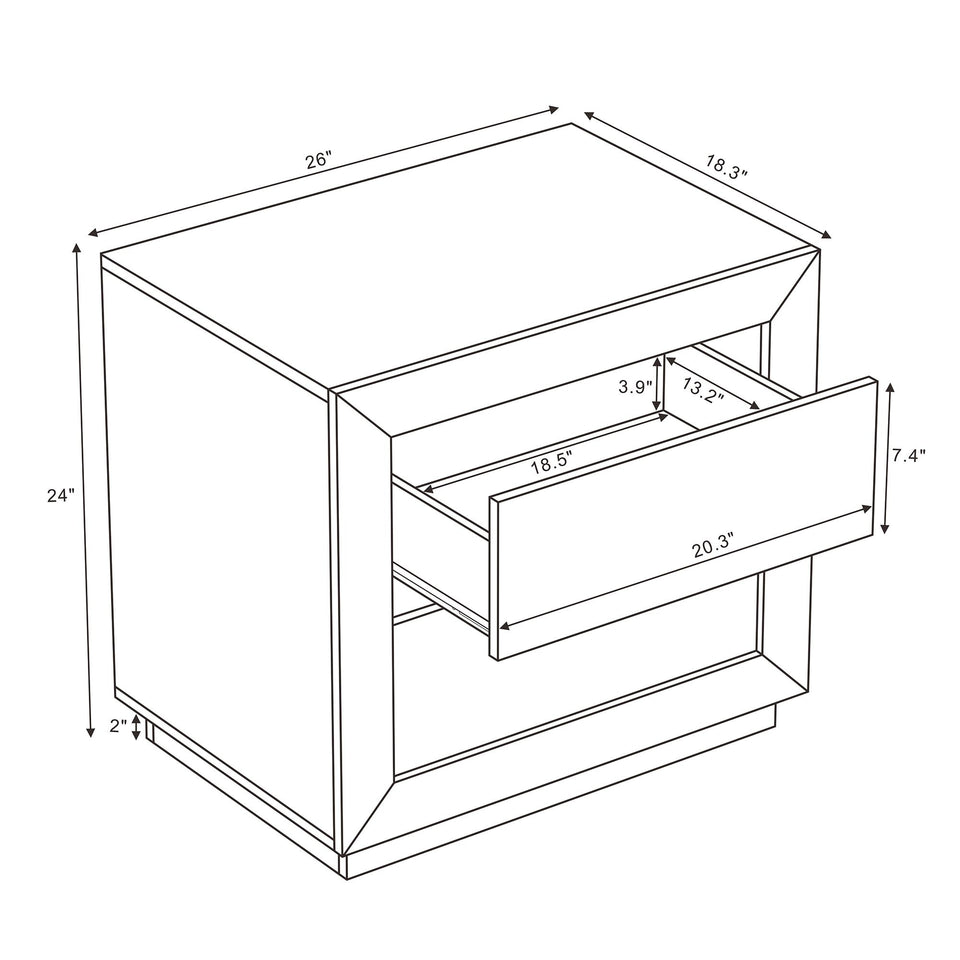 Soren 26" Nightstand (2-Drawer)