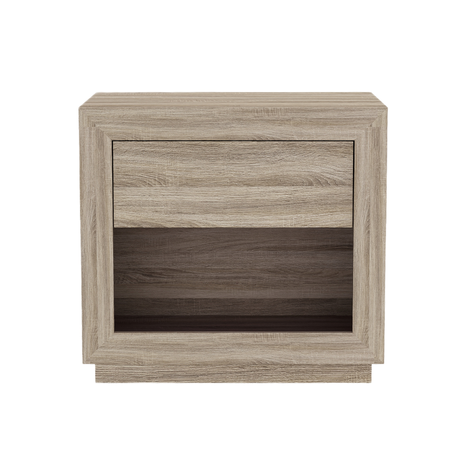 Soren 26" Nightstand (1-Drawer) in Natural Oak - white background   front