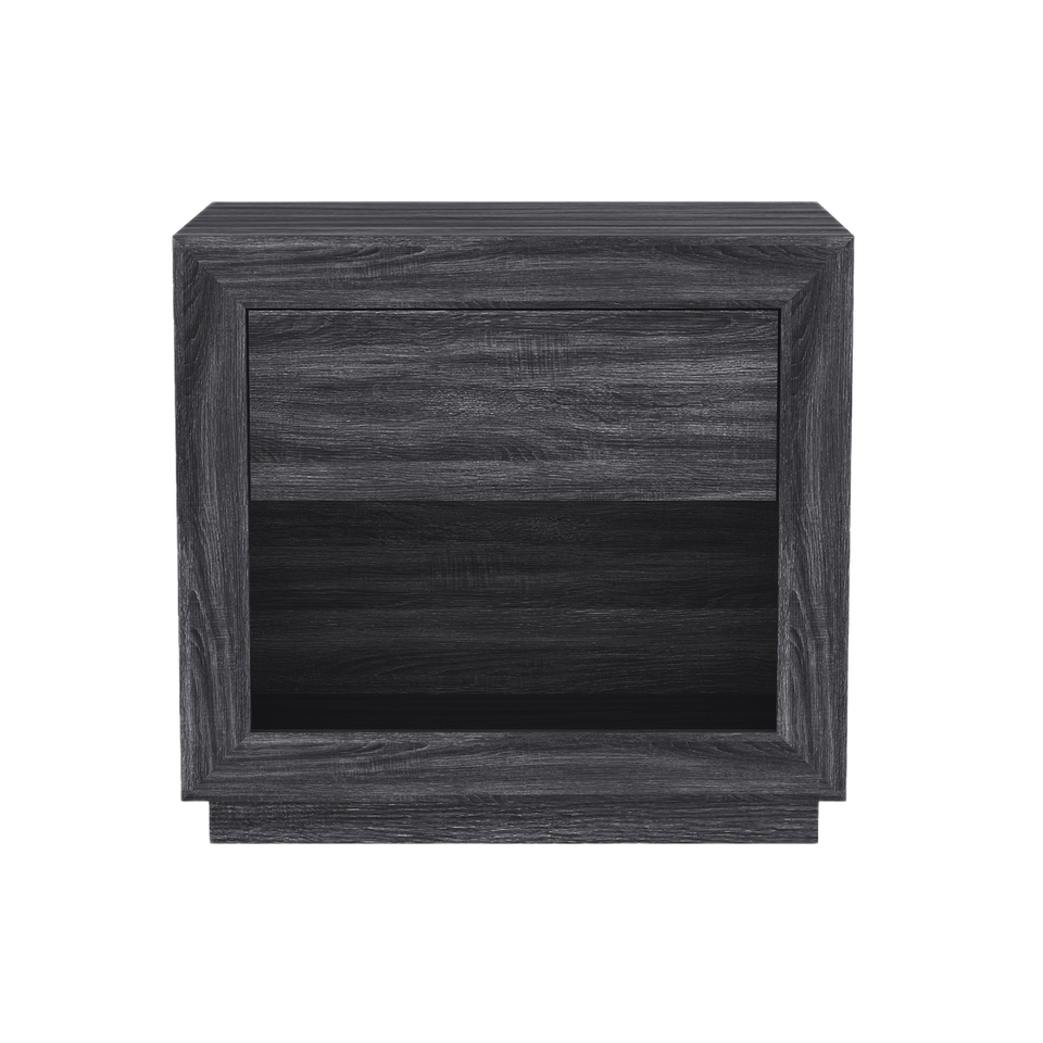 Soren 26" Nightstand (1-Drawer) in Charcoal Gray - white background   front 1