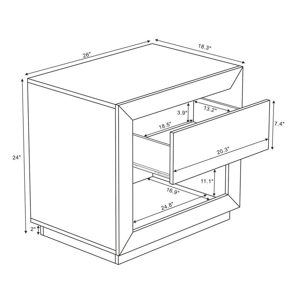 Soren 26" Nightstand (1-Drawer)