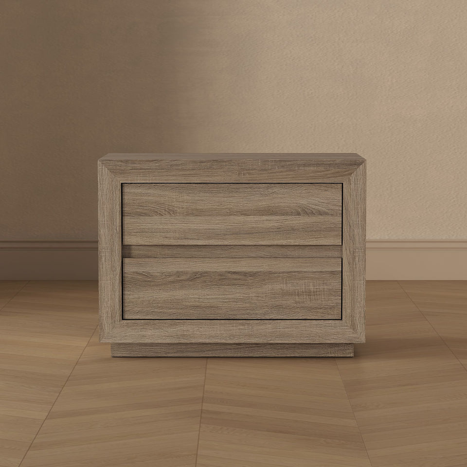 Soren 32" Nightstand (2-Drawer) in Natural Oak - lifestyle front