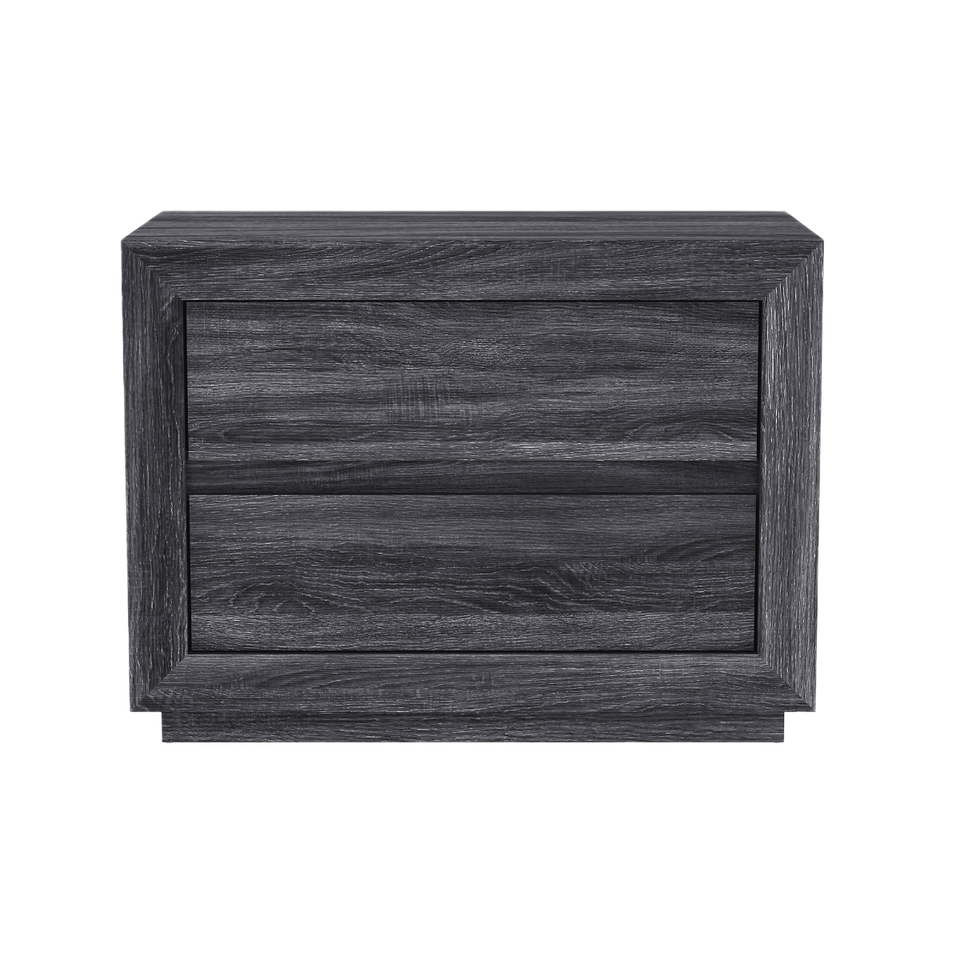 Soren 32" Nightstand (2-Drawer) in Charcoal Gray - white background   front 1