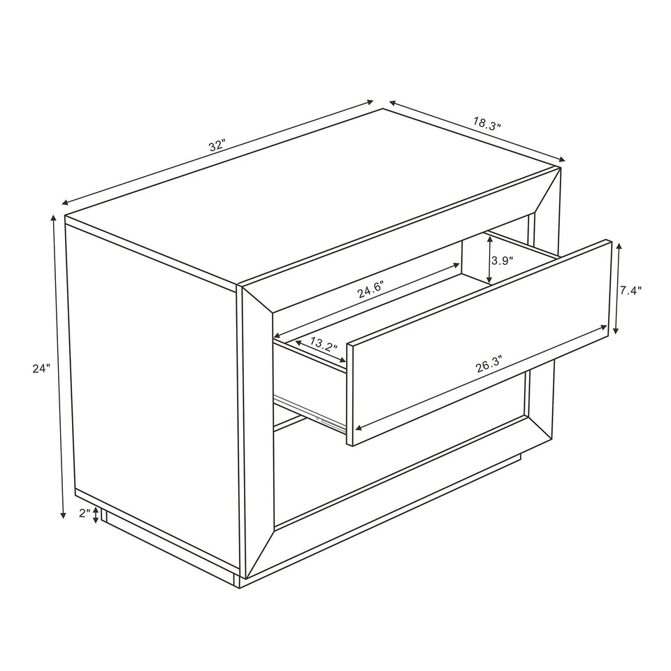 Soren 32" Nightstand (2-Drawer)