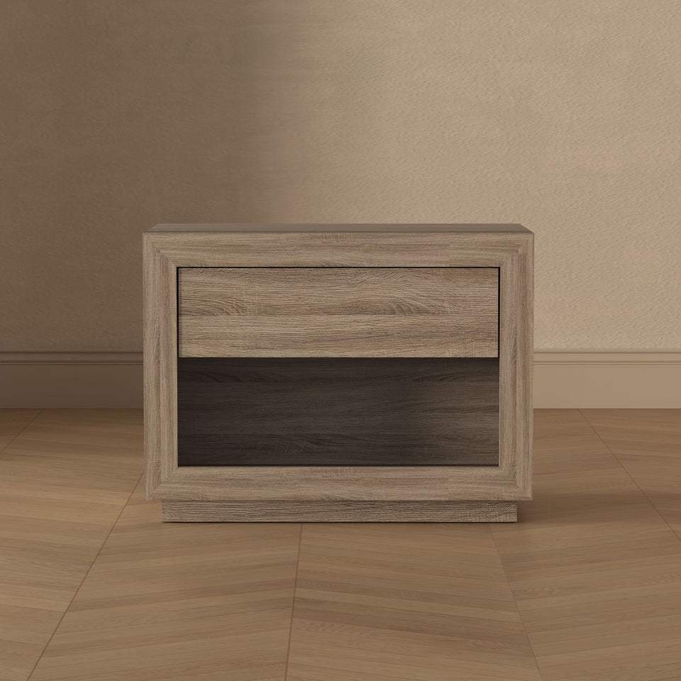 Soren 32" Nightstand (1-Drawer) in Natural Oak - lifestyle front