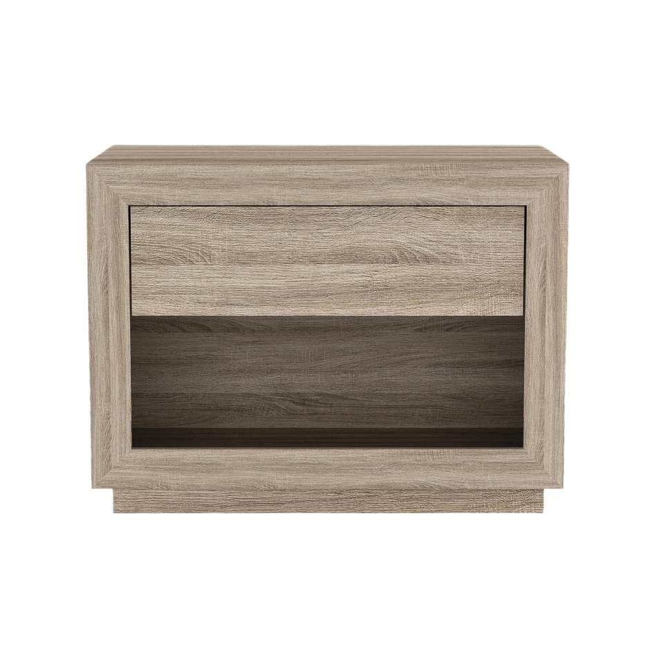 Soren 32" Nightstand (1-Drawer) in Natural Oak - white background   front