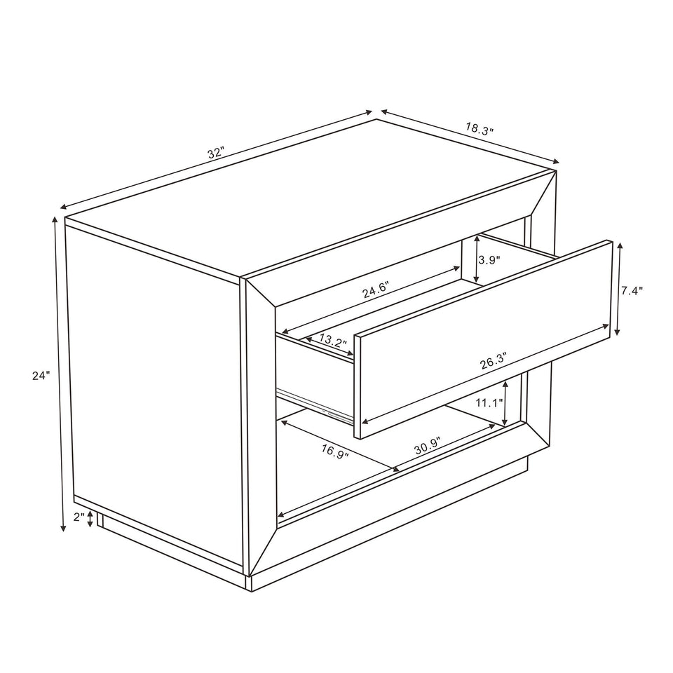Soren 32" Nightstand (1-Drawer)