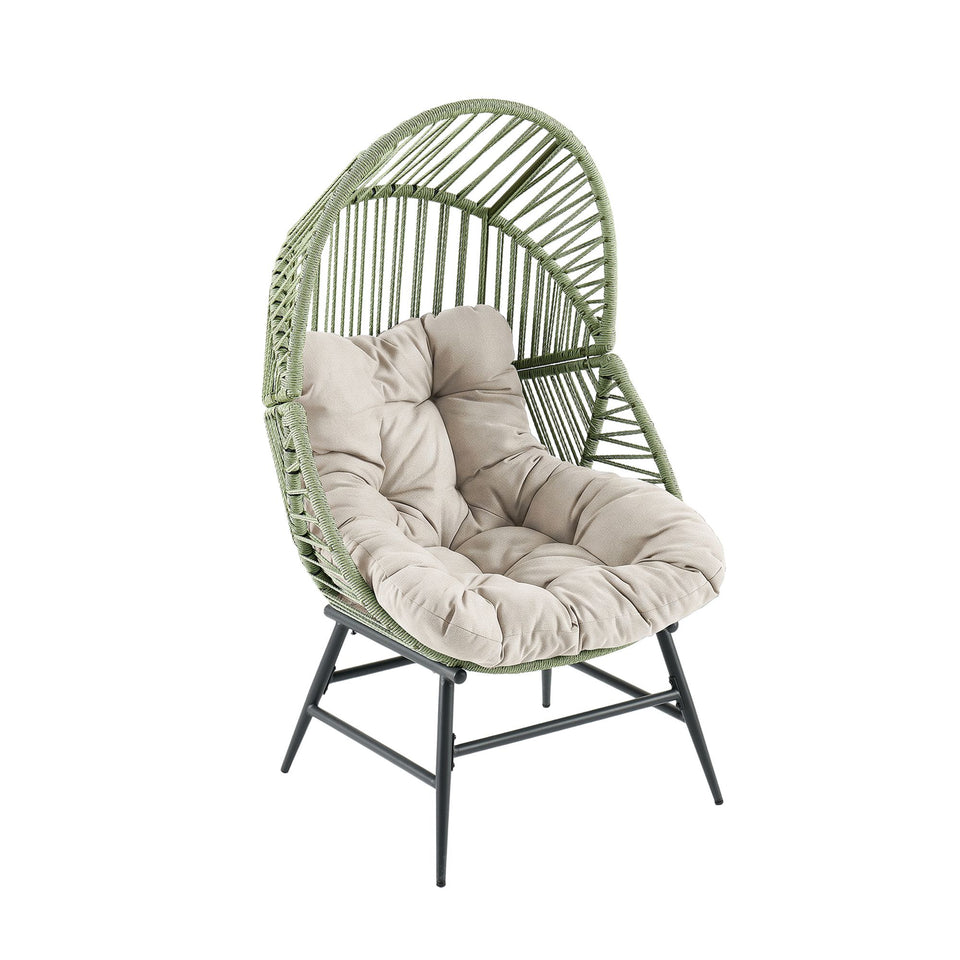 Cocoon Lounge Chair in Green and Cream