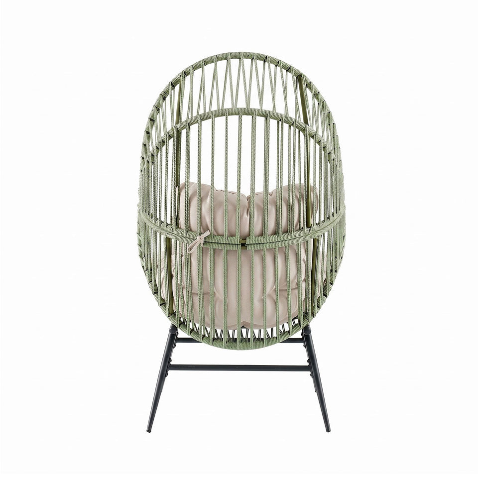 Cocoon Lounge Chair in Green and Cream
