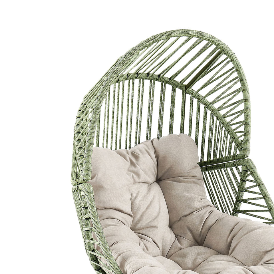 Cocoon Lounge Chair in Green and Cream