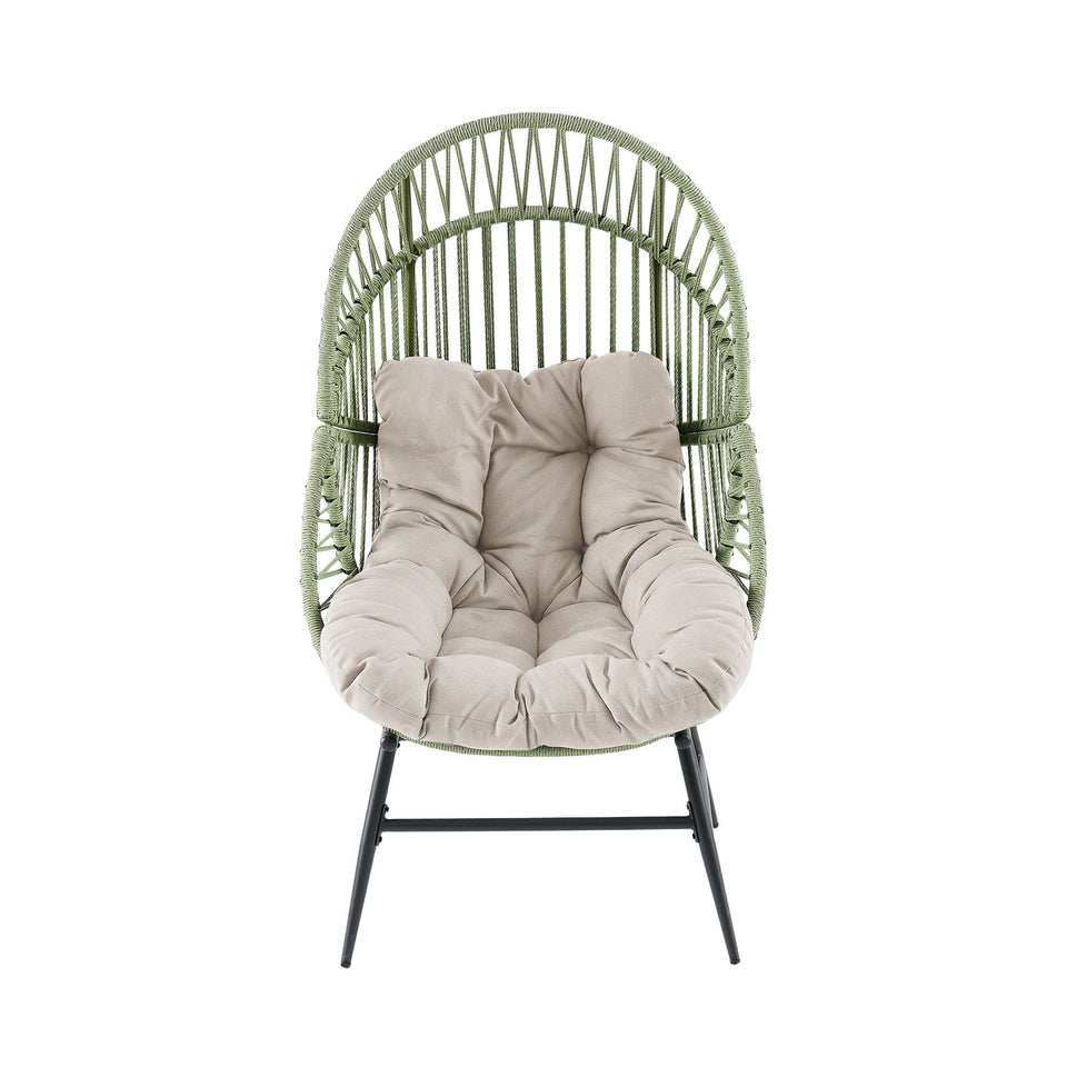 Cocoon Lounge Chair in Green and Cream