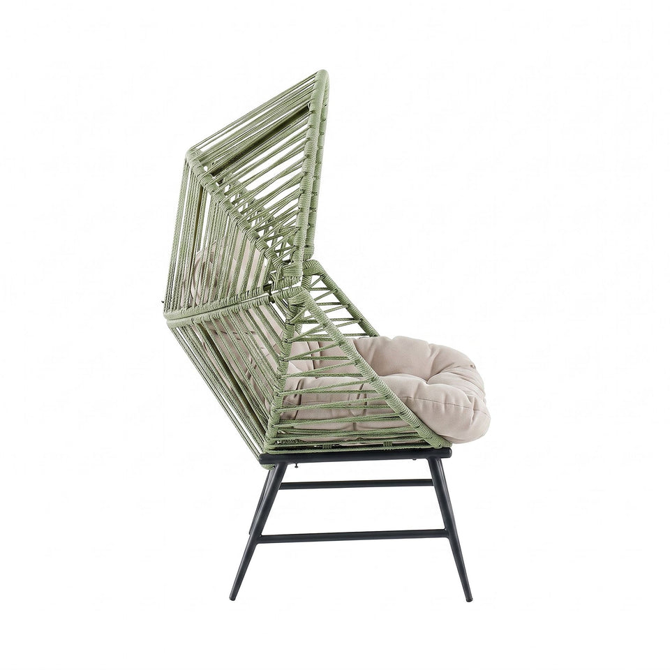 Cocoon Lounge Chair in Green and Cream