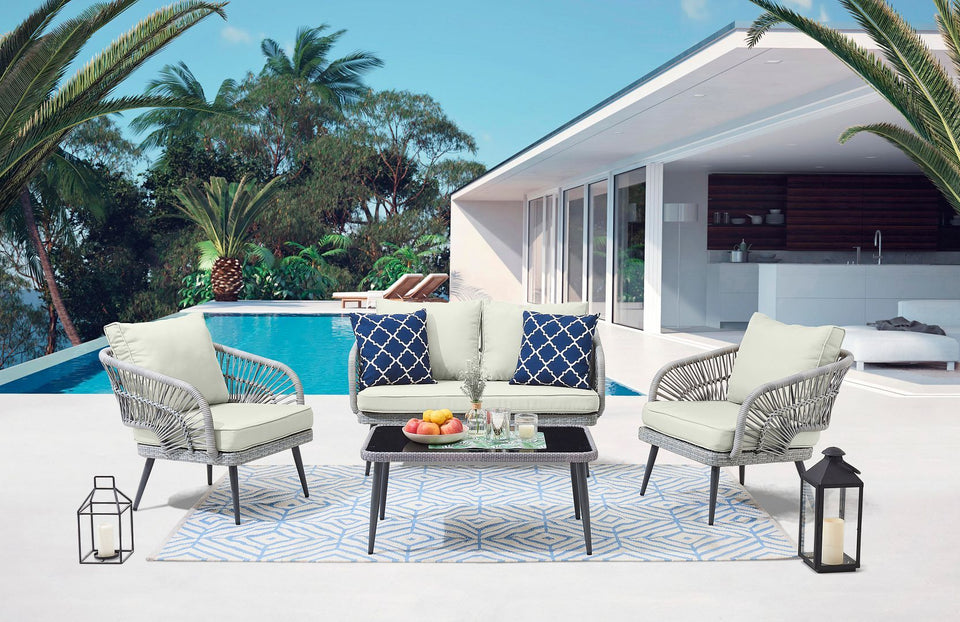 Riviera Patio 4-Person Conversation Set with Coffee Table