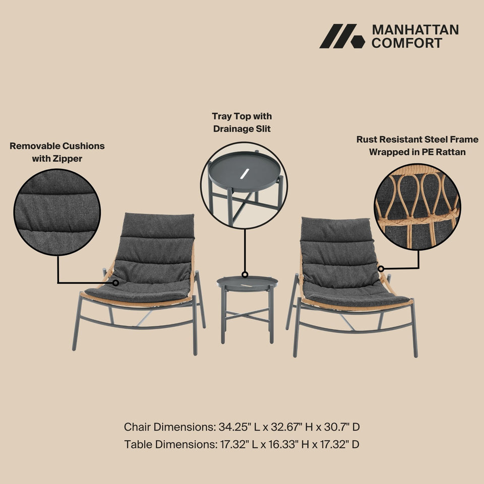 Sunset 3-Piece Conversation Set