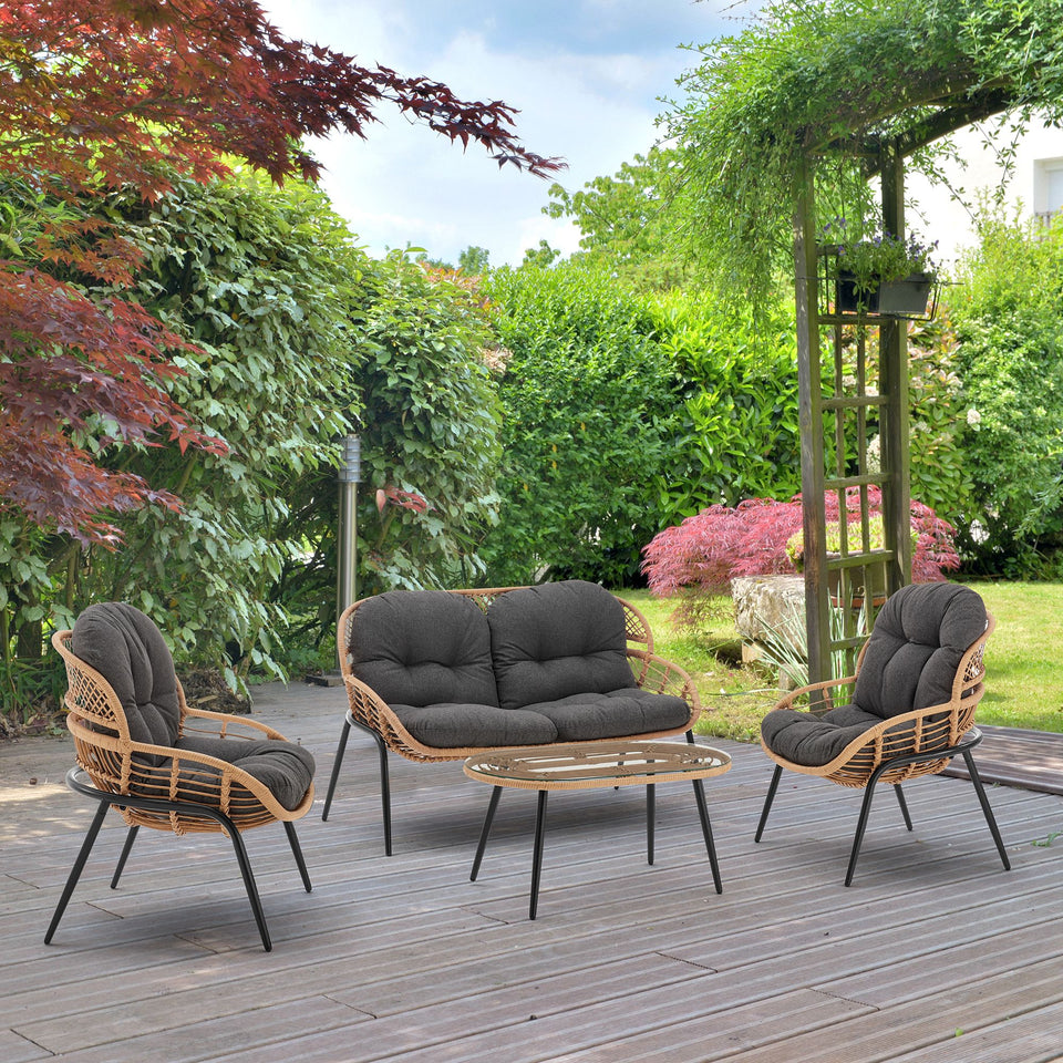 Pine 4-Piece Conversation Set in GY
