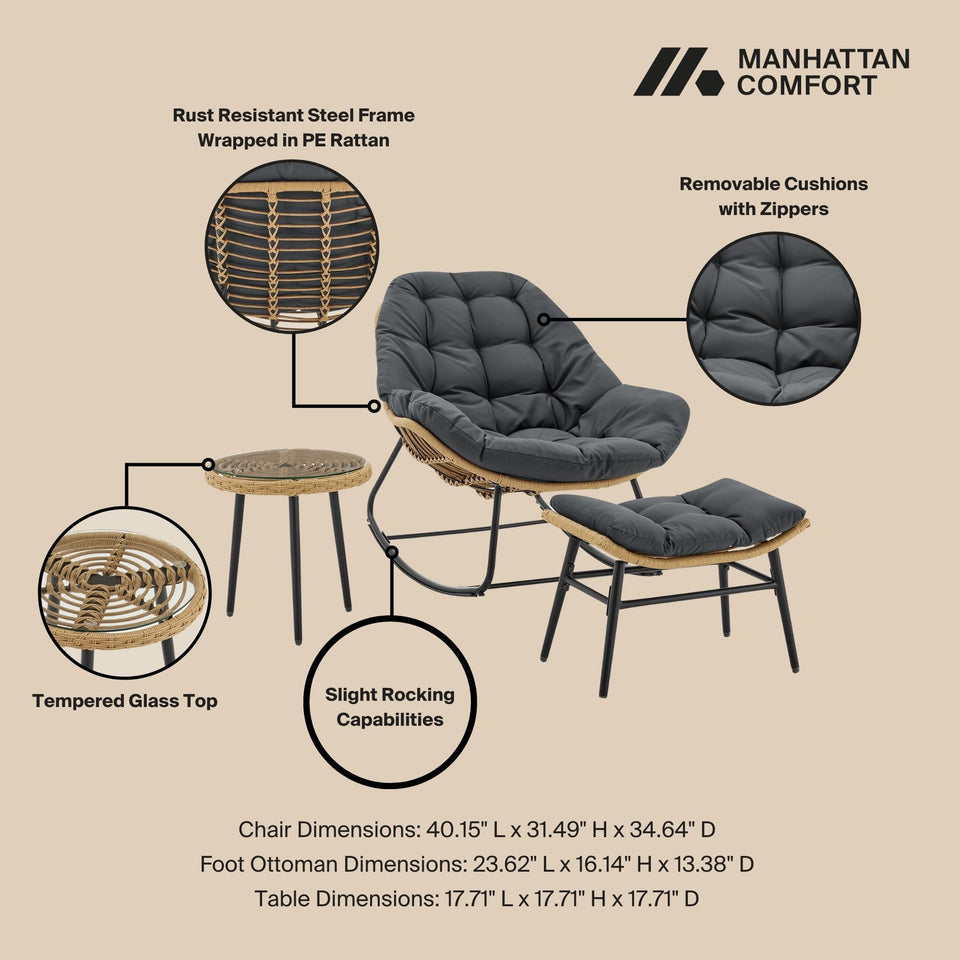 Benson 3-Piece Lounge Chair Set