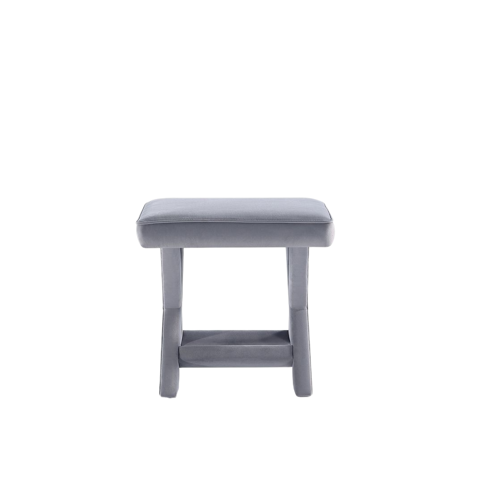 Abigail Mid-Century Modern Velvet Upholstered Bench in Gray