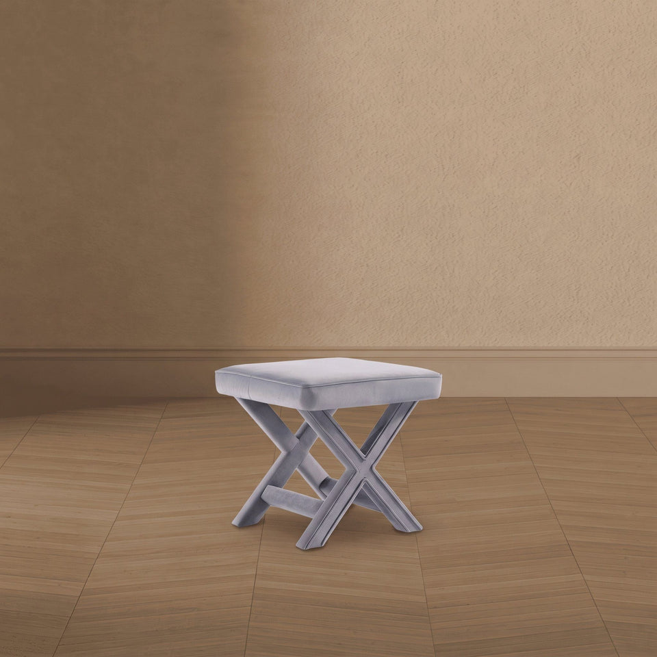 Abigail Mid-Century Modern Velvet Upholstered Bench in Gray