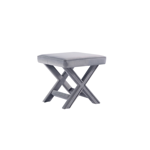 Abigail Mid-Century Modern Velvet Upholstered Bench in Gray